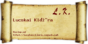 Lucskai Klára névjegykártya
