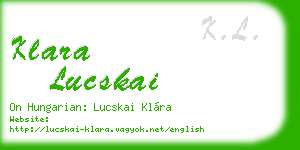 klara lucskai business card